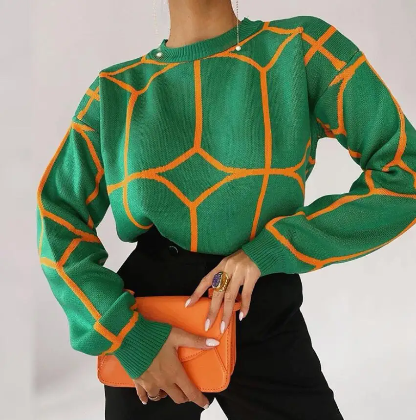 

New Autumn/Winter Fashion Long Sleeve Round Neck Line Knitted Sweater For Women,3 Colors
