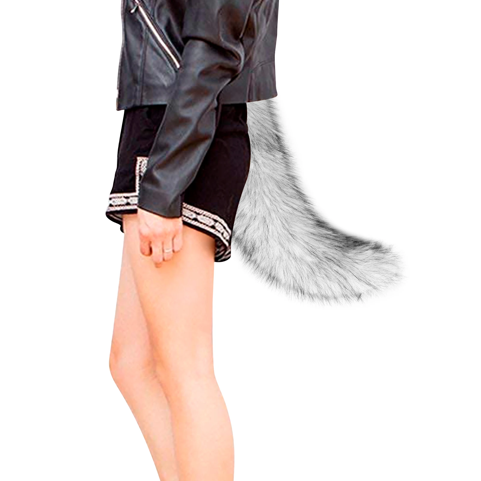 Faux Fur Keychain Animal Tail Furry Cat Fox Wolf Tail Cosplay Costume Props