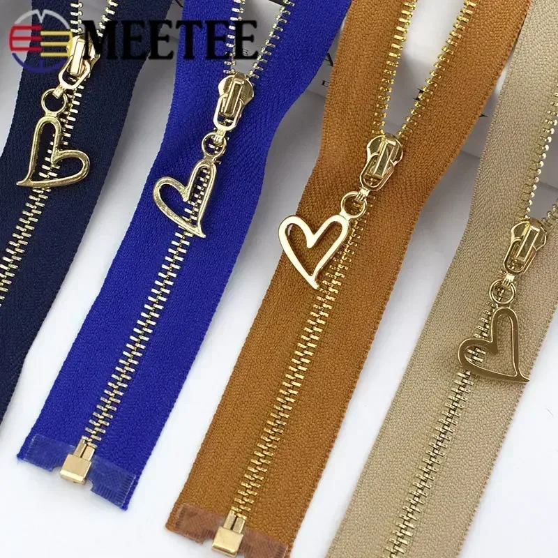 4Pcs 3# Metal Zippers 15-70cm Auto Lock Zipper For Sewing Bags Purse Down Decoration Zips Repair Kit DIY Garment Accessories