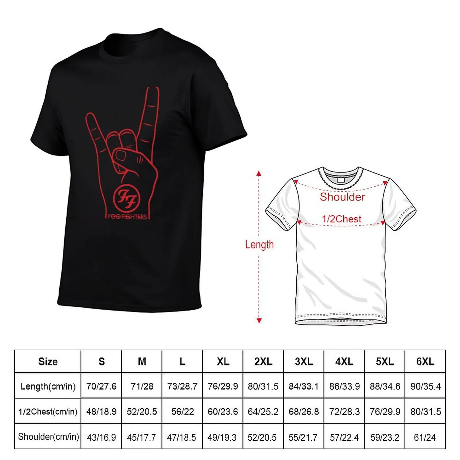 The Metal Horn Hand T-Shirt man t shirt cotton high quality t shirts for man pack white t shirts cotton 100% T-Shirt