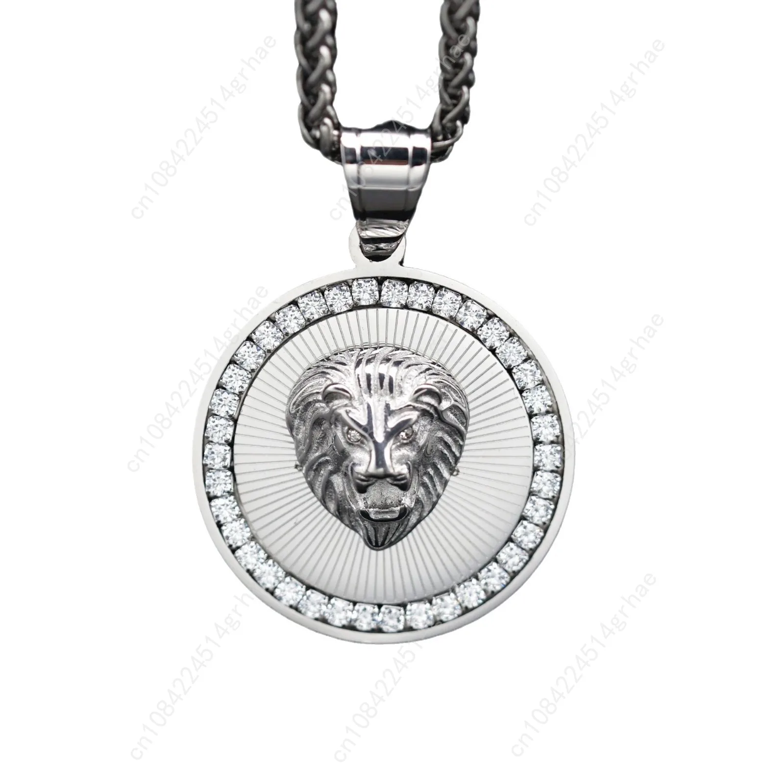 Glamour Luxury Lion Head Pendant for Women men with zircon stainless steel Necklace Banquet Jewelry Gift