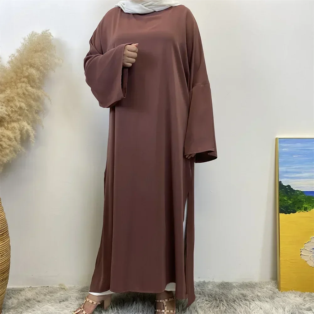 Ramadan Robe fendue Femme musulmane caftan Robe dubaï Abaya Islam femmes musulmanes vêtements Eid Jalabiya turquie Caftan Robe robes
