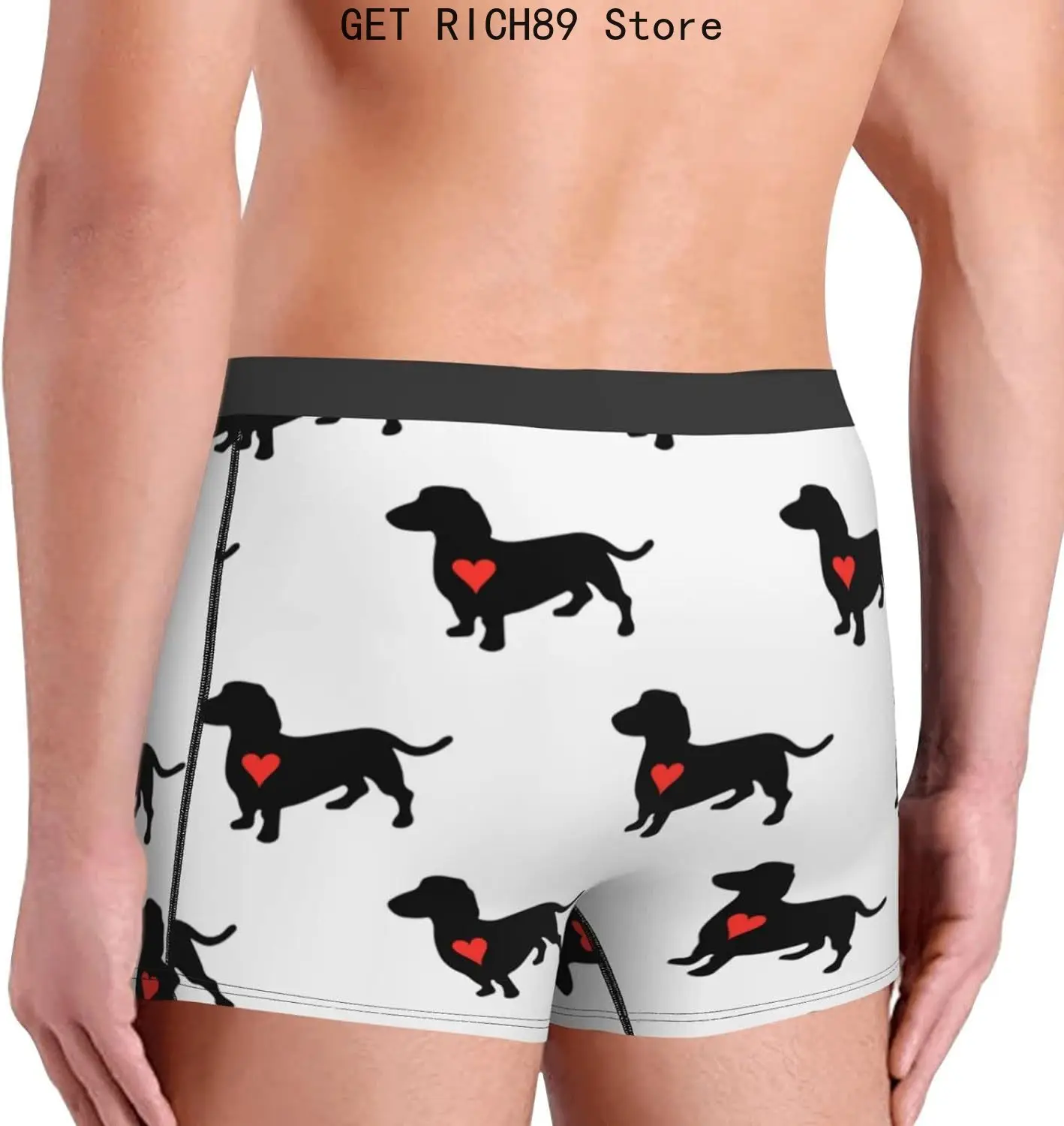 Dachshund Dog Cute Sausage Dog Novelty Boxers Mens Funny Boxer Briefs Underwear Gag Gifts for Men