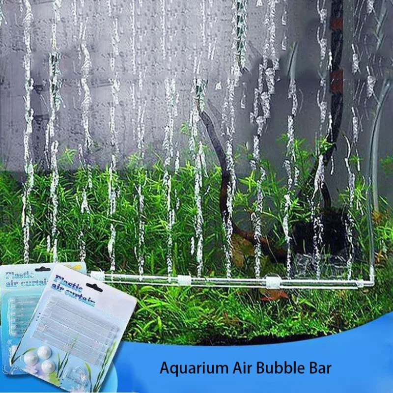 Spliceable 60cm Aquarium Air Stone Bubble Bar Wall Curtain Tube Hose Fish Tank Pump Hydroponic Oxygen Diffuser Tube Plastic