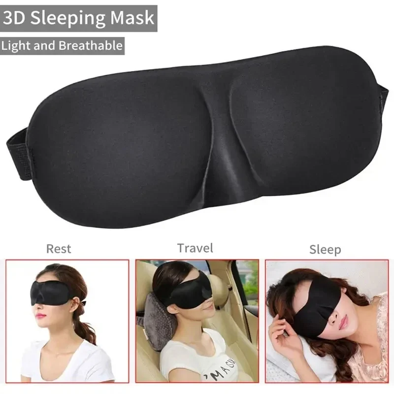 Máscara de ojos para dormir 3D, Copa contorneada, venda para los ojos cóncava, máscaras faciales moldeadas para dormir de noche,