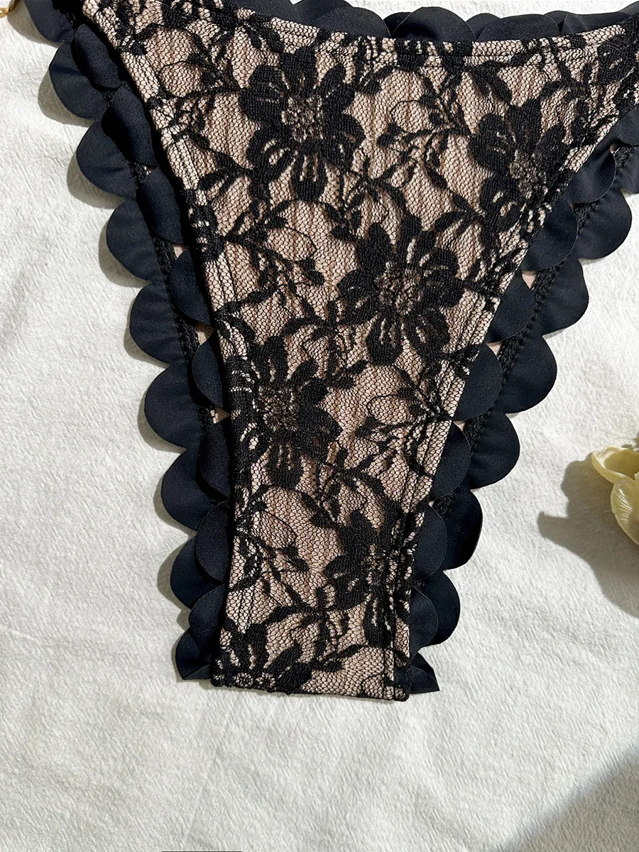 Micro Bikini Sexy Swimsuits For Women 2025 Swimwear Lace Brazilian Bikini Set Thong Biquini Swim Suits Black Beachwear Female