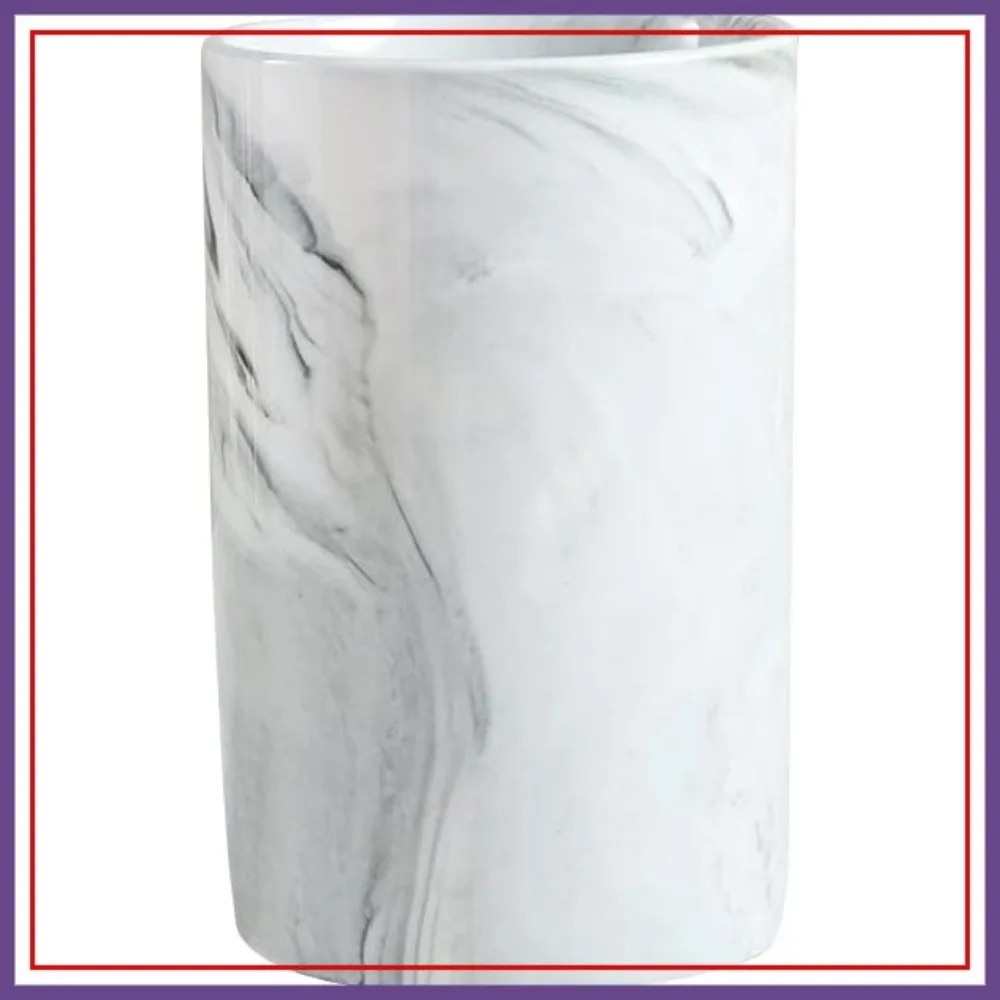 

Marble Ceramic Toothbrush Holder & Bathroom Cup Set, 300ml Each, Grey
