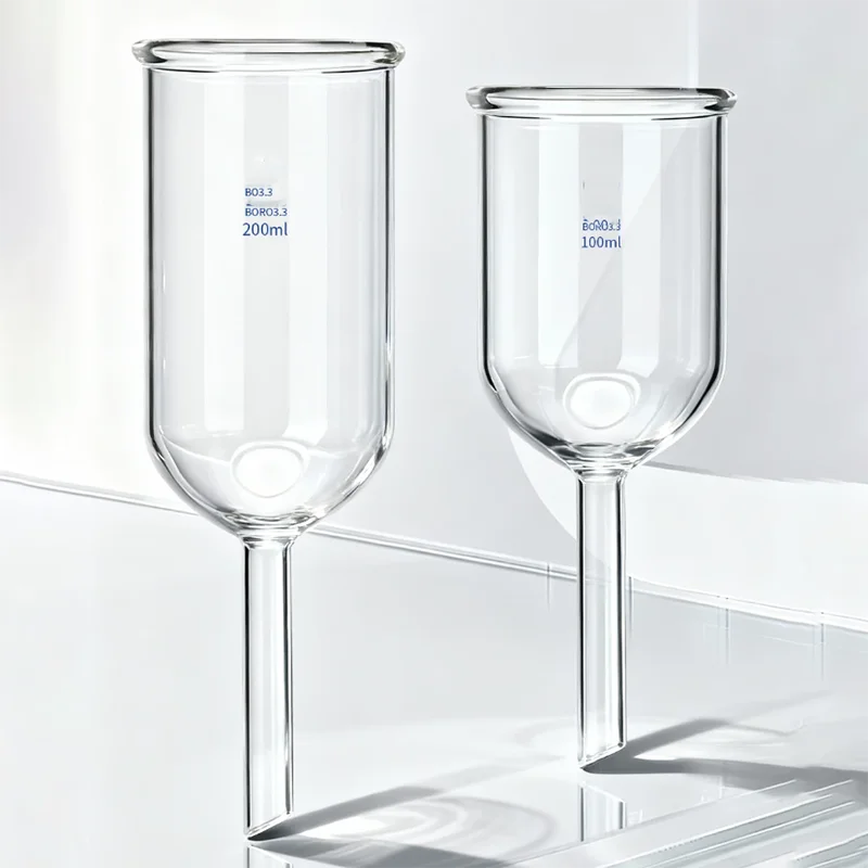 Cylindrical glass funnel high borosilicate thickened PTFE piston funnel 50ml100ml200ml500ml1000ml