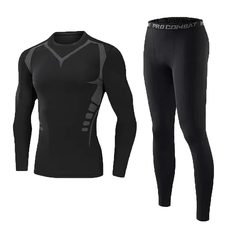 Men's thin, tight-fitting running suit for spring and summer 2026, quick-dry, breathable, long-sleeved fitness sportswear