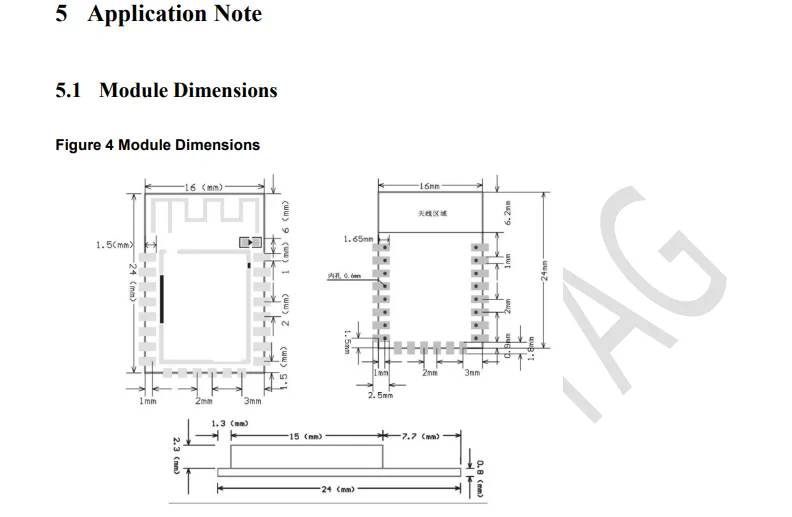 WT32C3-S5 modul, gebaut-in ESP32-C3 modul drahtlose WIFI Bluetooth 5,0 dual-modus – Detail 12