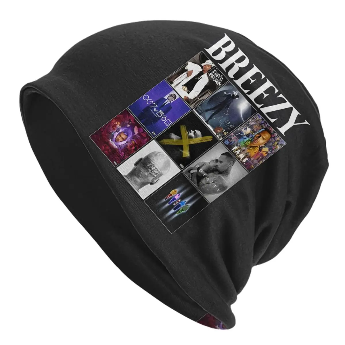 Rapper Chris Brown Skullies Beanies Hats 90s Music Breezy Hip Hop Men Women Street Cap Warm Head Wrap Bonnet Hats