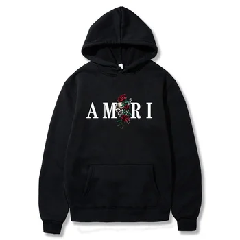 Amri 남녀공용 프린트 운동복, 하라주쿠 캐주얼 풀오버, 멋진 스트리트 의류, 긴팔 후드, 패션 트렌드