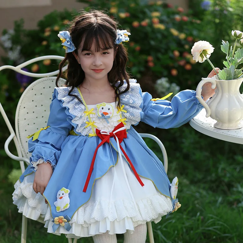 Autumn Lolita Dress for Girls Baby Wedding Dress Girl Princess Party Vestidos Long Sleeve Costume for Girls Evening Dresses