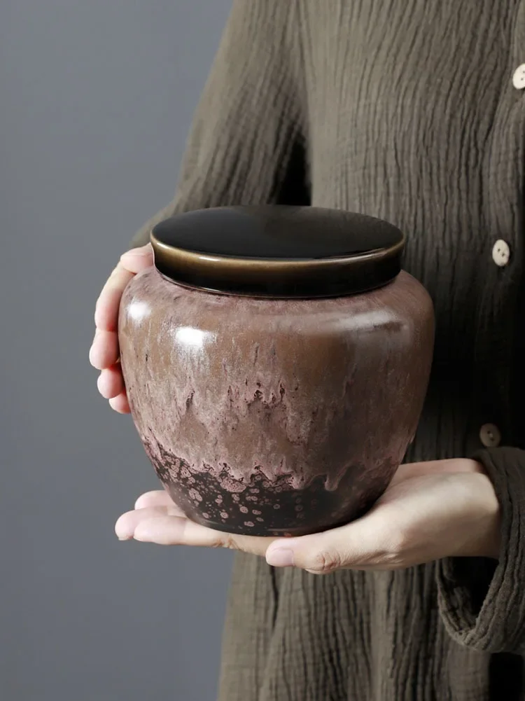 ceramic-tea-lid-sealed-glaze-jar-storage-kitchen-grain-decoration