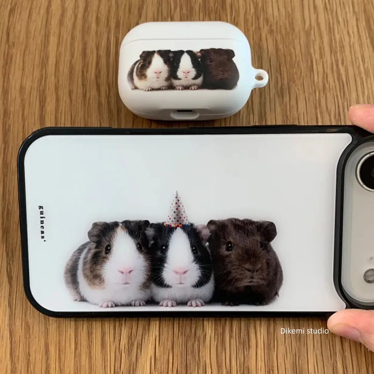 Korean Ins Lovely Three Guinea Pigs Phone Case For iPhone 17 Air 16 Pro Max 15 14 Plus 13 12 11 Shockproof Silicone Back Cover