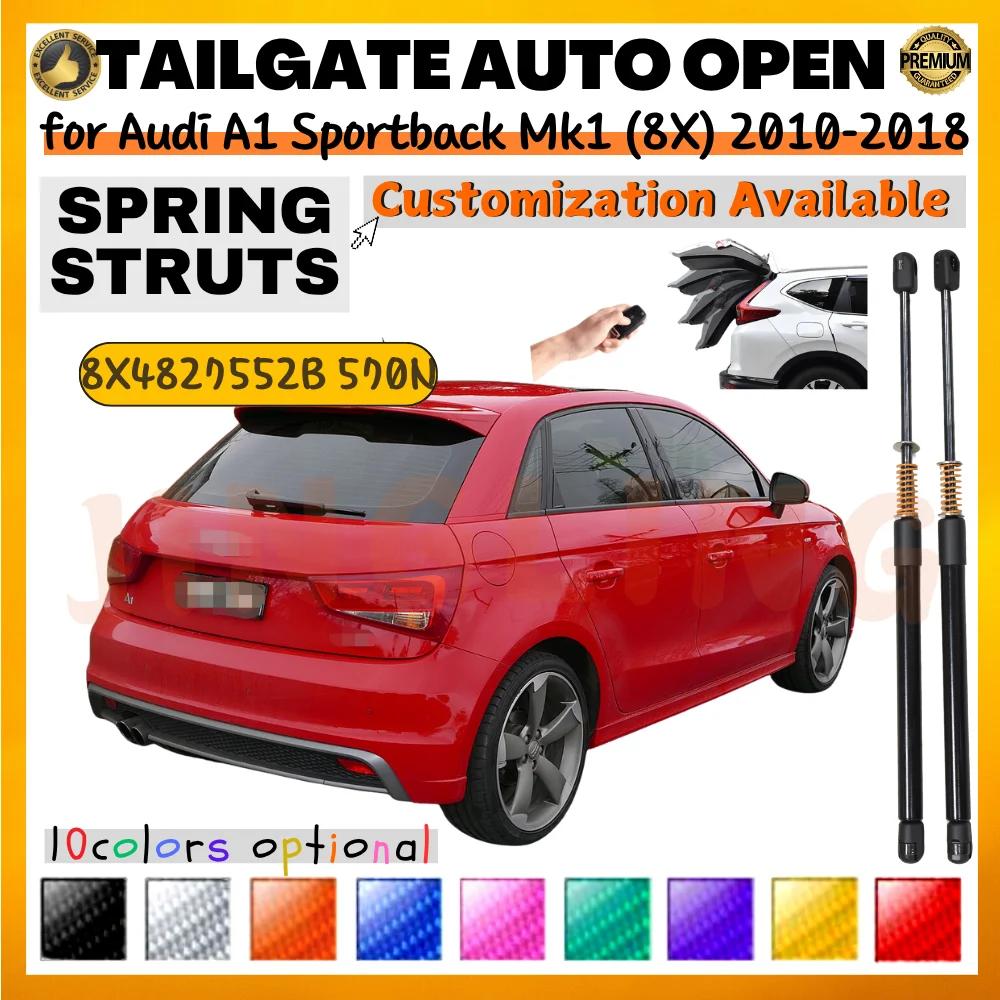 

Qty(2) Trunk Struts with Spring for Audi A1 Mk1 (8X) 5-door Sportback 2010-2018 570N Rear Tailgate Lift Supports Shock Absorbers