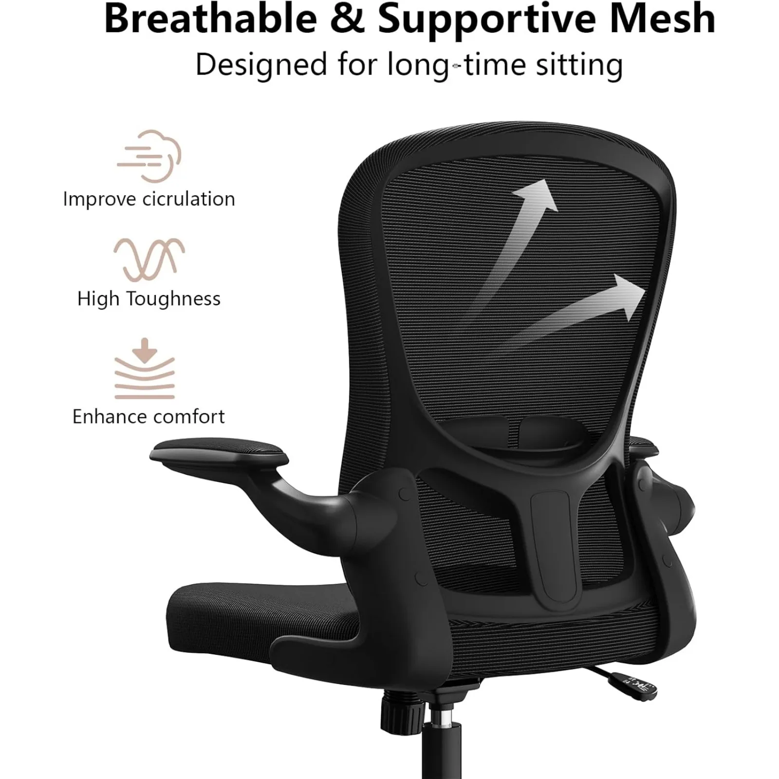 US Ergonomic Office Chair, Comfort Swivel Home Office Task Chair, Breathable Mesh Desk Chair, Lumbar Support Computer Chair