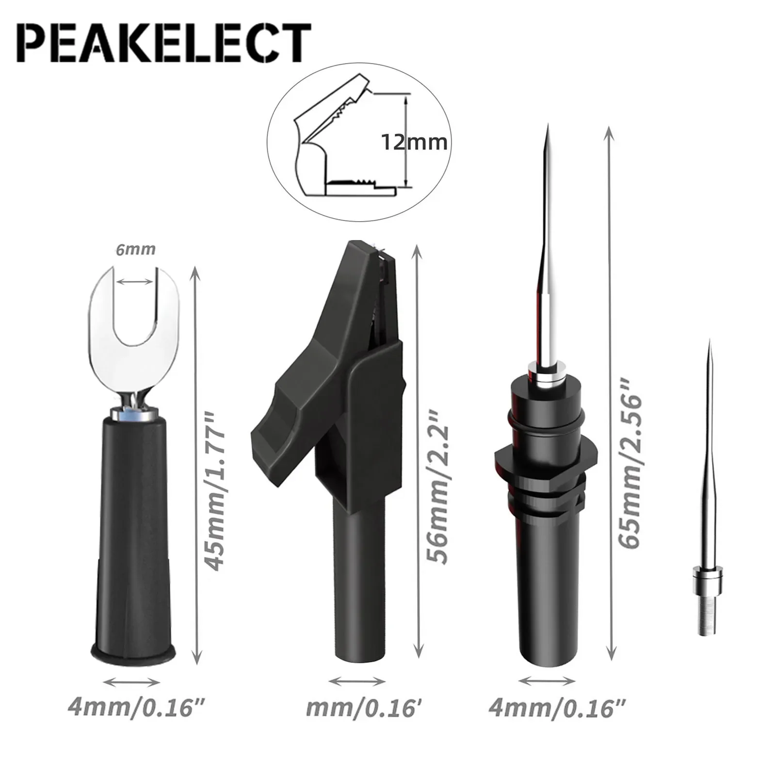 Peakselect seria P1036B podwójna 4mm wtyczka bananowa multimetr przewody pomiarowe zestaw z zacisk krokodylkowy Spade Plug przebicie sonda testowa