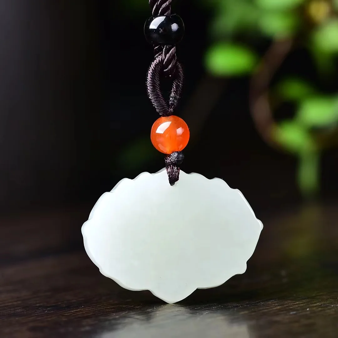 Exquisite Hetian jade lotus pendant jewelry 3052#