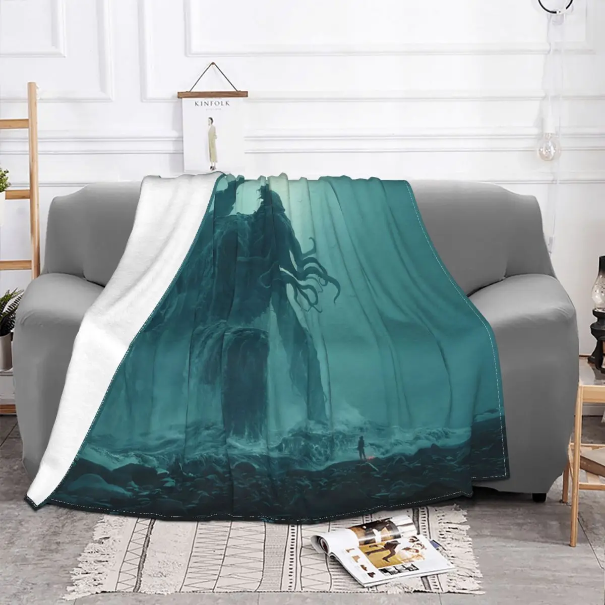 Lovecraft And Cthulhu Flannel Throw Blankets Mysticism Blankets for Sofa Outdoor Lightweight Quilt