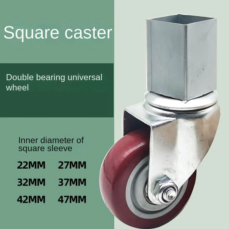 4pc-1.5-inch Square Tube (22mm To 57mm Size) Swivel Casters With Brakes/bearings For Shelves/storage Racks/tables/wooden Frames