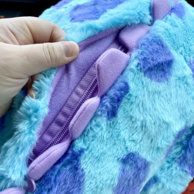 Genuine Disney Official Sulley Monster Plush Pillow Three-In-One Doll Toy Soft Plush Blanket Home Decor Comfortable Cushion