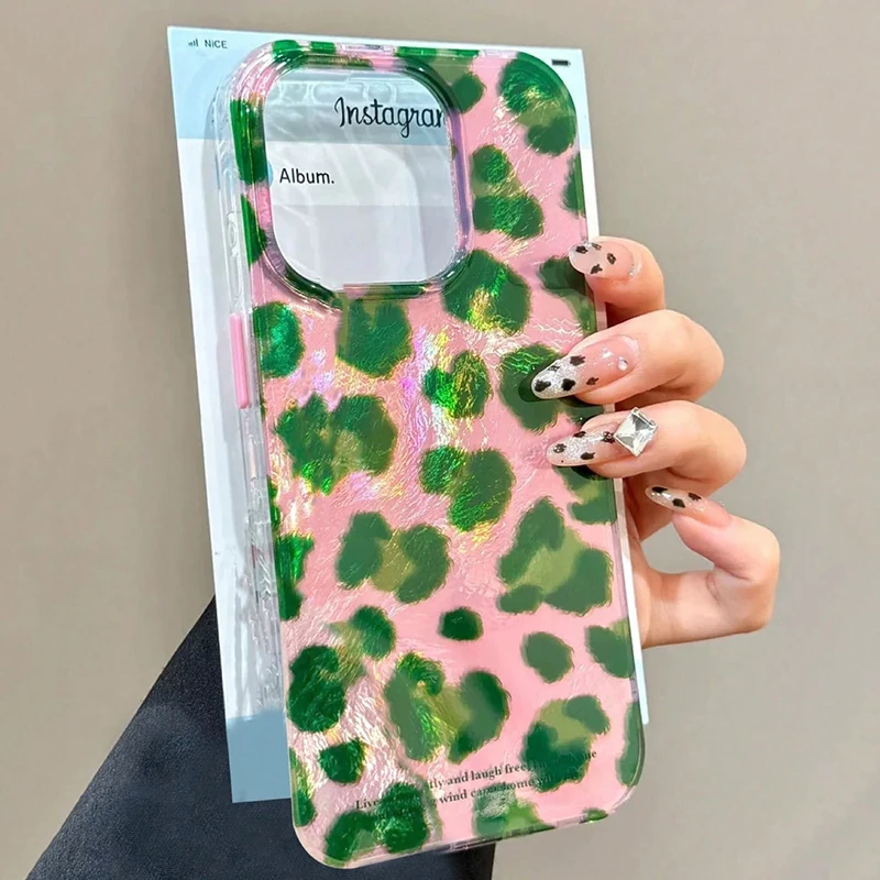 

For iPhone 16 Pro Max 15 14 13 12 11 16e Case Cheetah Print Animal Style Pink Leopard Print Cover For iPhone XS X XR 7 8 Plus 16