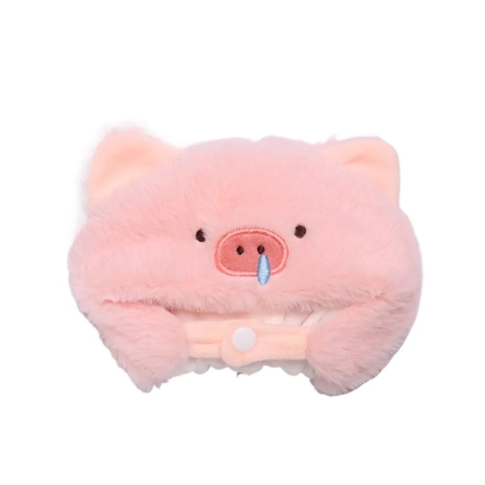 Porco dos desenhos animados boneca chapéu de pelúcia animal chapelaria boneca animal orelha boné bonito cos mudança jogo de vestir
