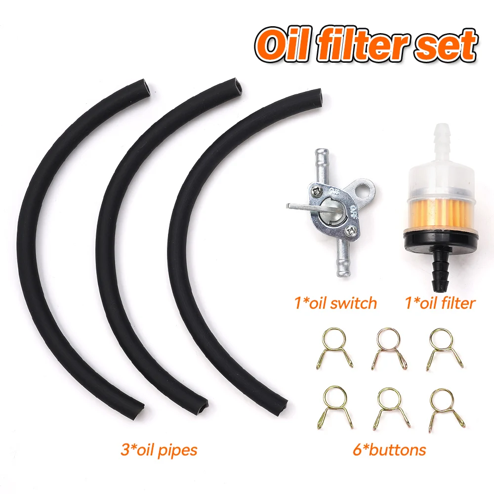 

6MM Inner Fuel Filter Gasoline Fuel Tank Petcock Valves On/Off Switch + Petrol Fuel Line Hose T For Motorcycle Dirt Bike Scooter