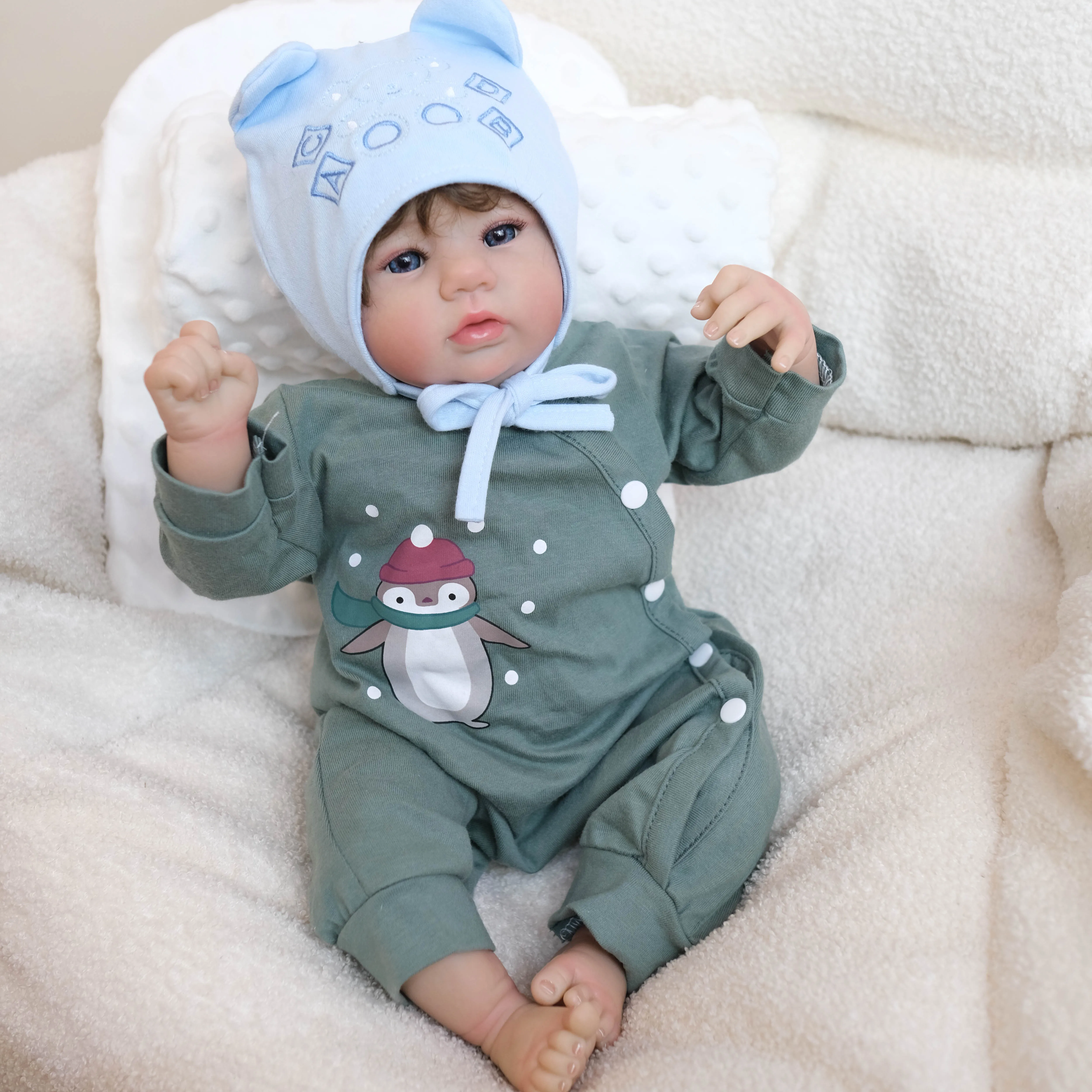 NPK 19 ''alta calidad Reborn Abigail muñeca recién nacida piel 3D múltiples capas pintura regalo de Navidad