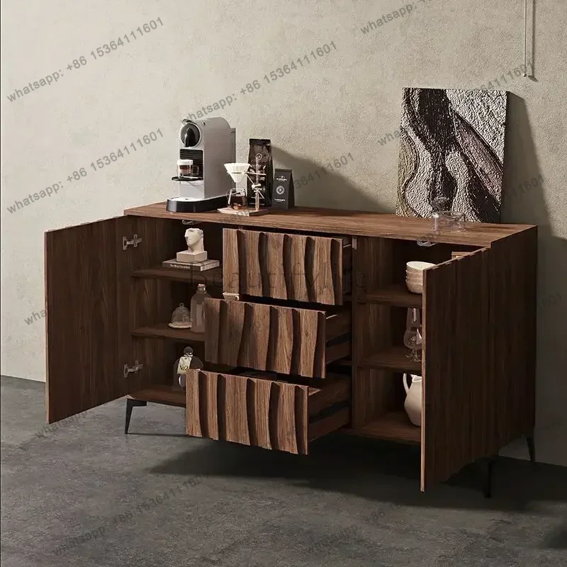 LDSoild Wood Sideboards Buffet Cabinet with Doors Extra Wide Kitchen Wood Buffet Table with 9 Storage for Kitchen   Furniture