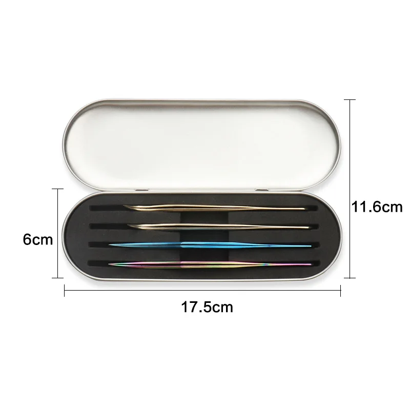 1 Stuks Stalen Wimper Pincet Opbergdoos 4 Sleuven Wenkbrauw Clip Opbergdoos Container Make-Up Tools Lash Extensie Accessoires