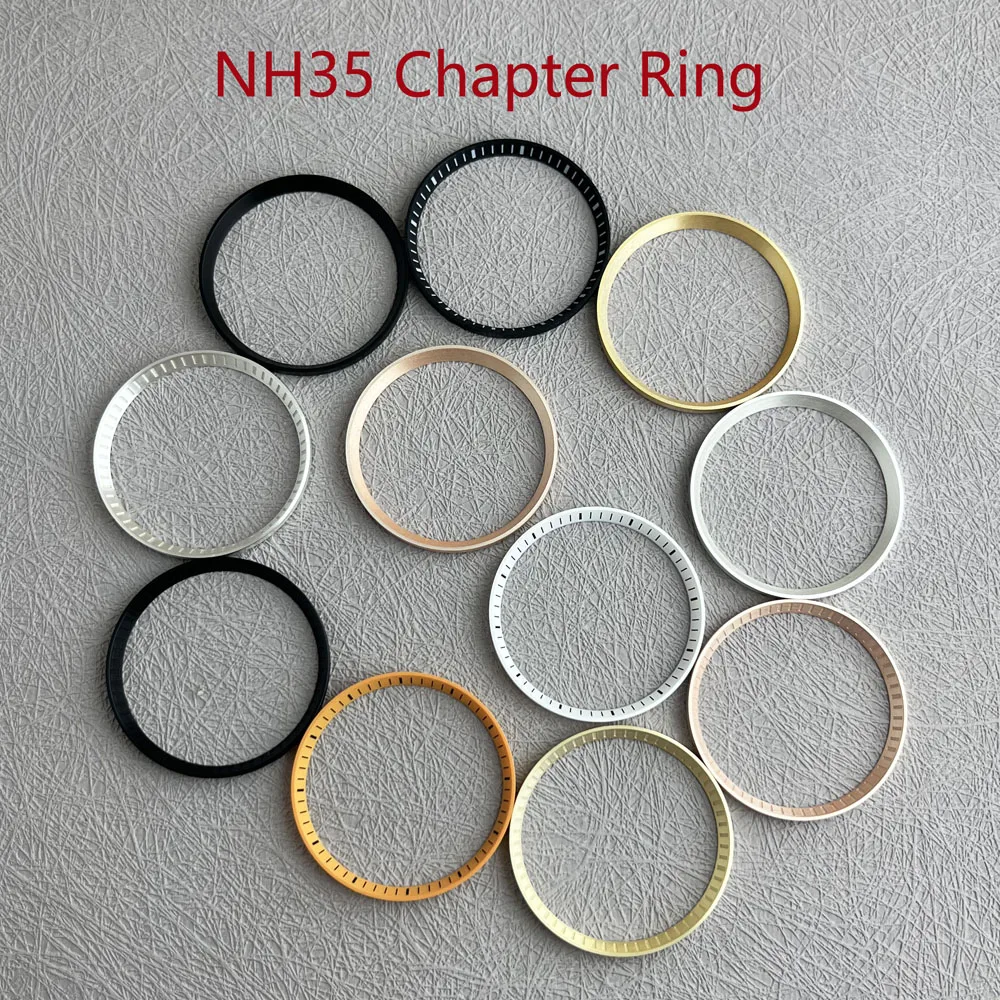 30.7 مللي متر من الفولاذ المقاوم للصدأ NH35 حلقة فصل لاستبدال علبة الساعة الحلقة الداخلية مناسبة لساعة الغوص الفاخرة الراقية