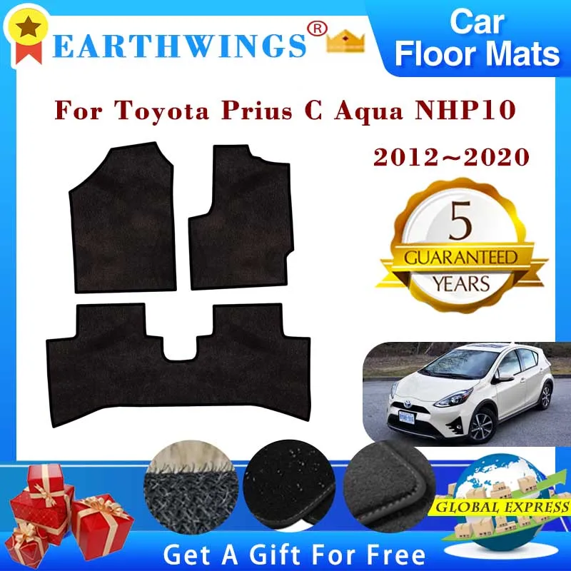 

Car Floor Mats For Toyota Prius C Aqua NHP10 2012~2020 2018 Carpets Footpads Anti-slip Cape Rugs Cover Foot Pad Auto Accessories