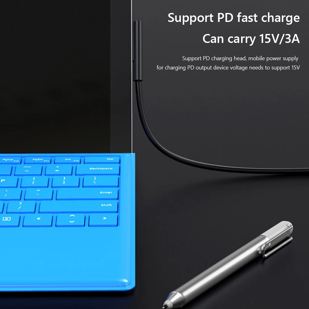 USB Type C Power Supply PD Fast Charger Adapter Cable USB C Power Fast Charger Cable for Microsoft Surface Pro