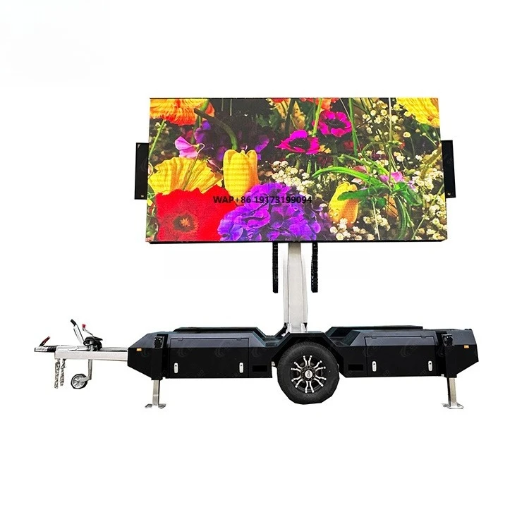 Solar Mobile LED Trailer Mobile Billboard Mobile Led Trailer Display Sign Digital Trailer for Temporary Command Center