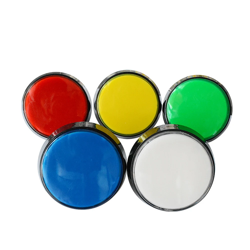 60MM Flat Round Head Arcade Game Console Push Button DC12V Plastic Push Button with LED Illuminate Colorful Available