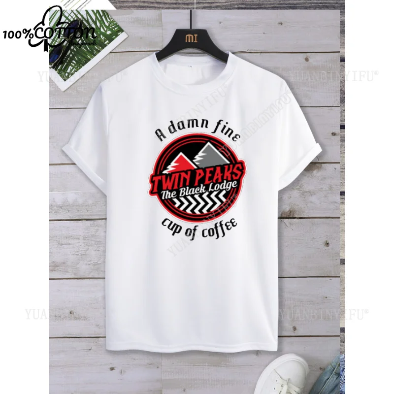 TWIN PEAKS - تي شيرت بأكمام قصيرة للجنسين، تي شيرت برسومات، فيلم Fire Walk With Me 1992، أزياء الشارع بأكمام قصيرة ورقبة دائرية 100% قطن #3