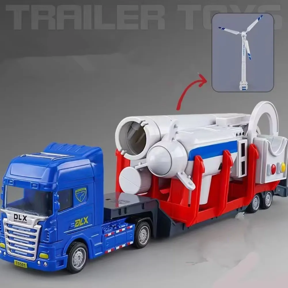 

1Pcs Children Toys Gifts Power Windmill Toys Flat Simulation Engineering Transportation Trailer Toy Plastic Wind Power