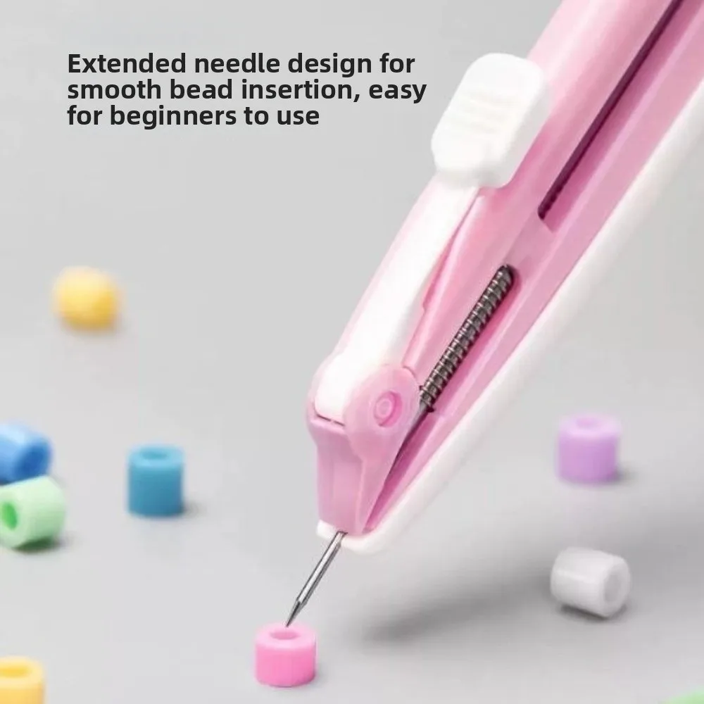2in1 Press-Type Fuse Bead Pen Efficient Jam-Free Perler Bead Placement Pen Comfortable Grip Handheld Storable Bead Pen
