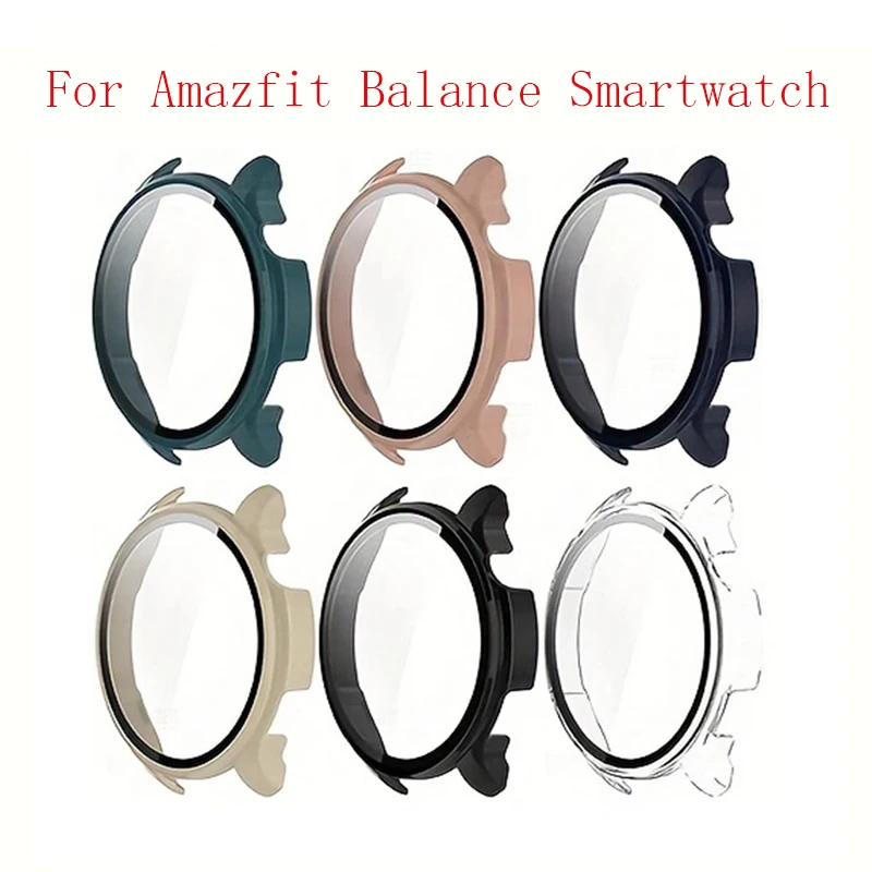 2Pcs Screen Protector Case for Amazfit Balance Smartwatch, Hard PC Bumper Overall Protective Face Cover.