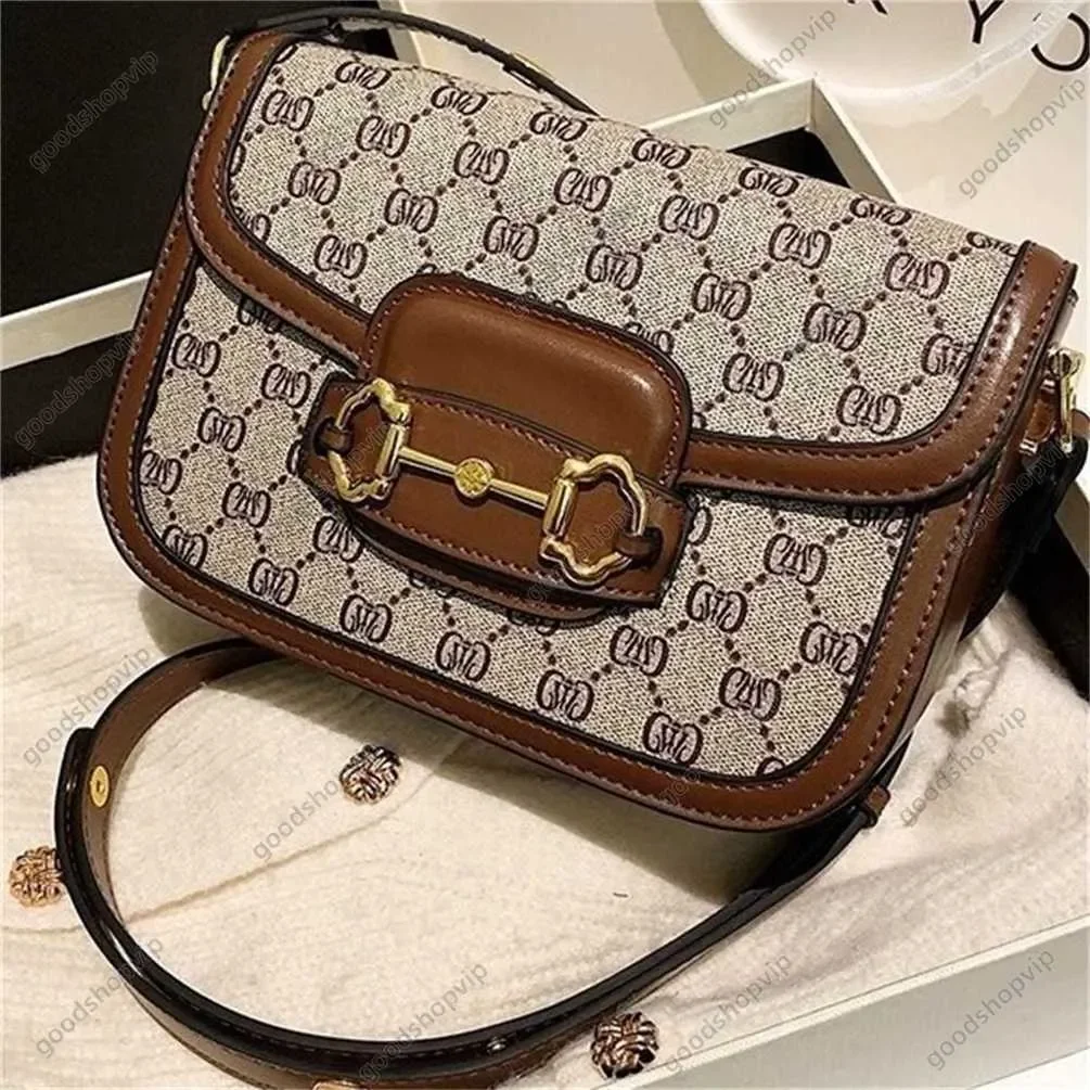 

Top purse Womens Handbags Bag new genuine leather crossbody horse mask 1955 single shoulder saddle strap