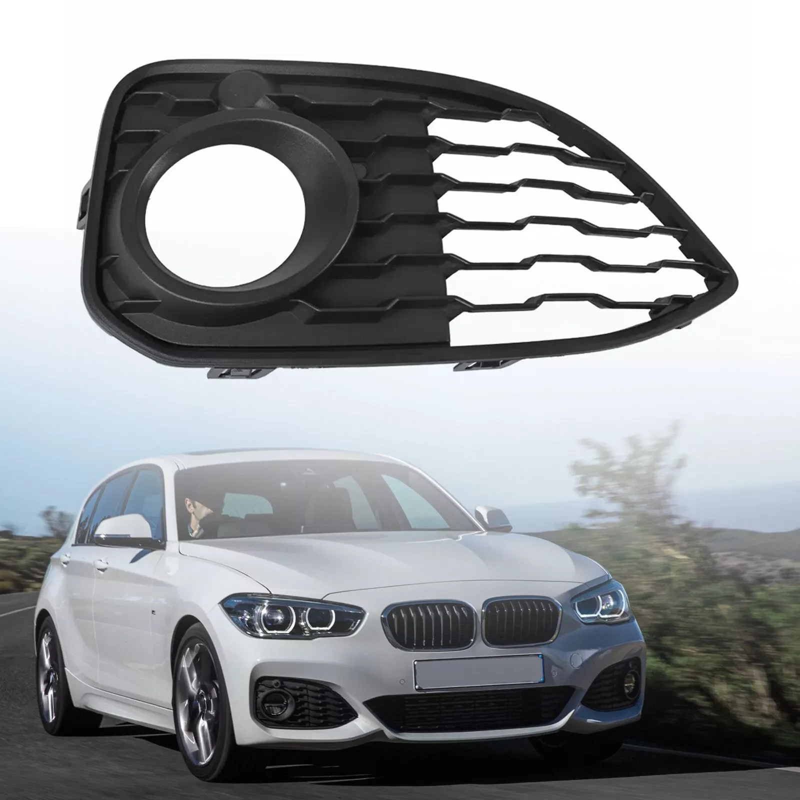FOR 15-19 BMW 1 SERIES F20 F21 LCI M SPORT 1pc CAR FRONT BUMPER FOG LIGHT GRILLE RIGHT LEFT SIDES 51118060282 Car Accessories