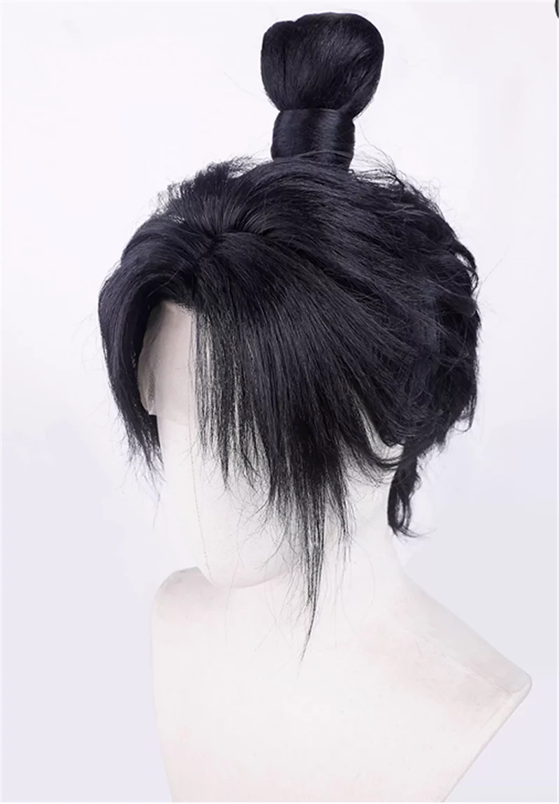 New Gods YangJian Already Styled Cos Wig Short Black Cosplay Wigs as Role Play Prop Gift