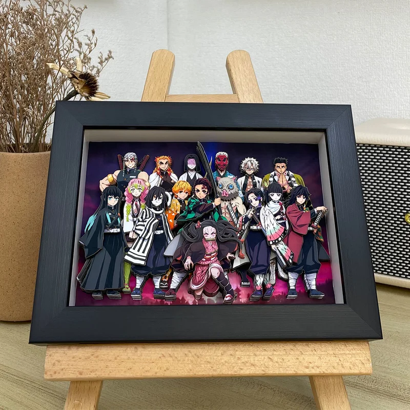 Demon Slayer 3D Art Painting Kamado Tanjirou Agatsuma Zenitsu Cartoon Figure Collect Picture Ornaments Bedroom Decora Fans Gift