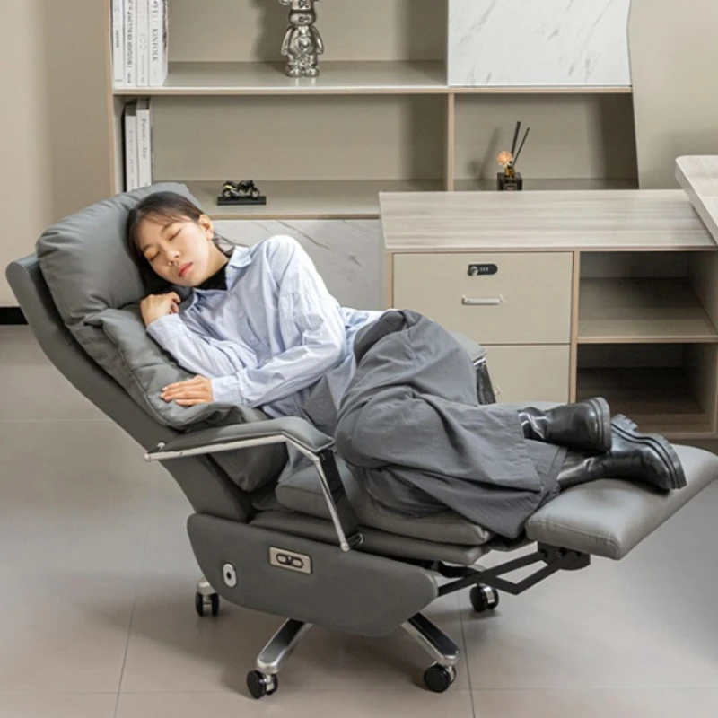 

Leather electric massage boss chair, office comfortable sedentary nap computer chair