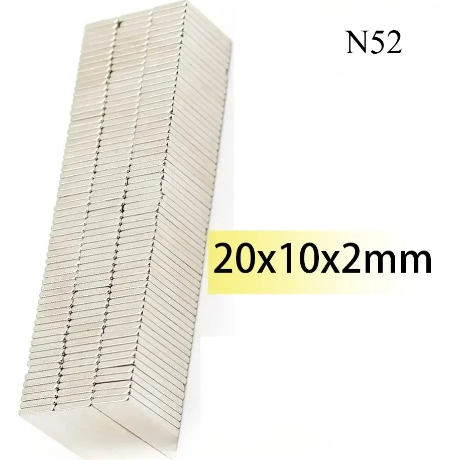 N52  20x10x2 20X6X2 magnets Office Ndfeb Whiteboard scooter ebike strengh holder rectangular Science Diy Fridge Tool Strorage