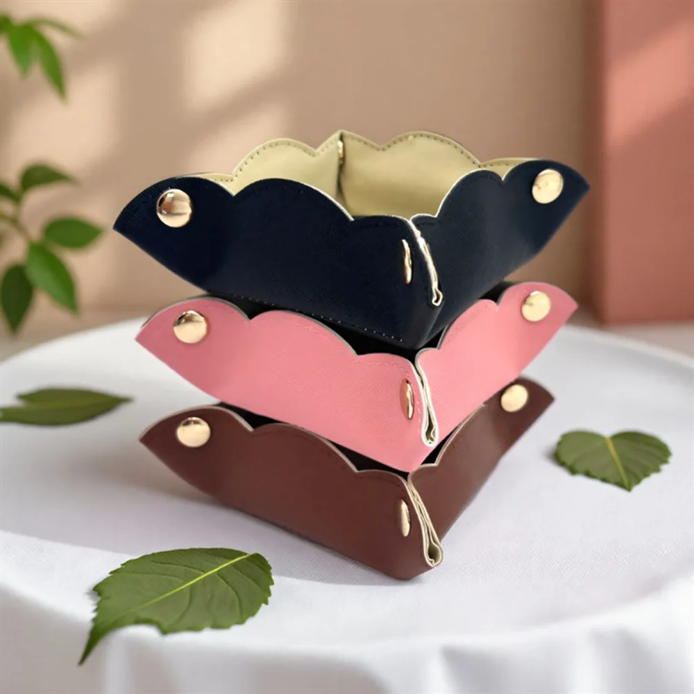 

Nordic Leather Desktop Storage Tray Jewelry Bag Storage Box Cosmetic Key Storage Tray Portable Space Saving Jewelry Display Tray