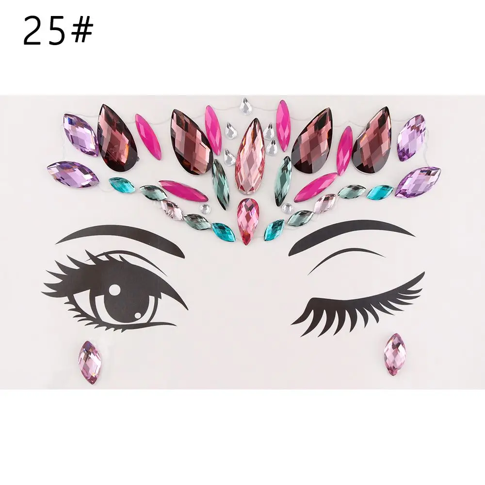 Party Makeup 3D Crystal Temporary  Adhesive Face Jewelry Body Adornment Eye Gems Stickers Eyeshadow Jewels
