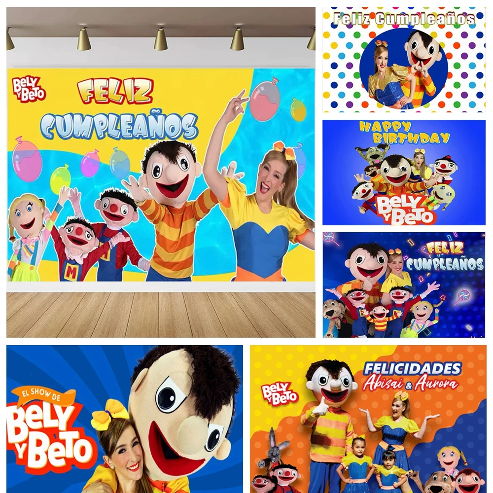 

Bely y Beto Theme Photo Booth Backdrop Kids 1st Birthday Party Baby Shower Decoration Photography Wall Decor Custom Banner